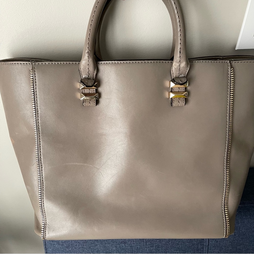 Rebecca Minkoff Taupe Leather Tote Bag - Picture 2 of 4